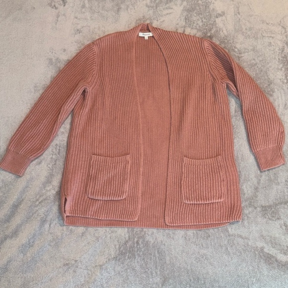Madewell Ribbed Pocket Sweater Cardigan - Small‎ - Pink
